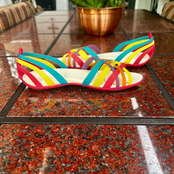 Women’s crocs Women's Huarache Flat Rubber Sandals size 10 - Picture 10 of 11